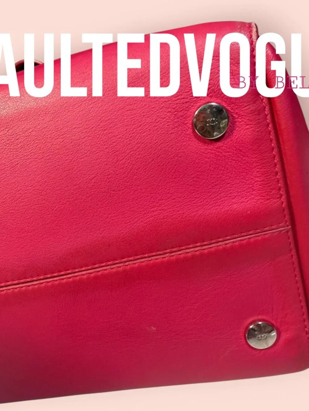 Christian Dior Addict Tote Bag Pink Orange Leather Dior Charm Shoulder Bag Large - Picture 14 of 16